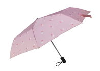 Ρόδινη συμπαγής ομπρέλα ταξιδιού, λαστιχένια λαβή Caoted ομπρελών θαλάσσης ταξιδιού προμηθευτής