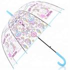 Εύκολες ανοικτές σαφείς πλαστικές ομπρέλες 23 ίντσα 8 βροχής ψηφιακή εκτύπωση πλευρών προμηθευτής