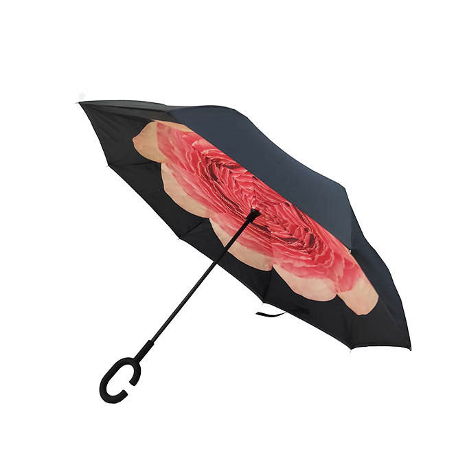 Η διπλή στρώμα ομπρέλα σχεδίου λουλουδιών, Γ διαμόρφωσε την ομπρέλα λαβών προμηθευτής