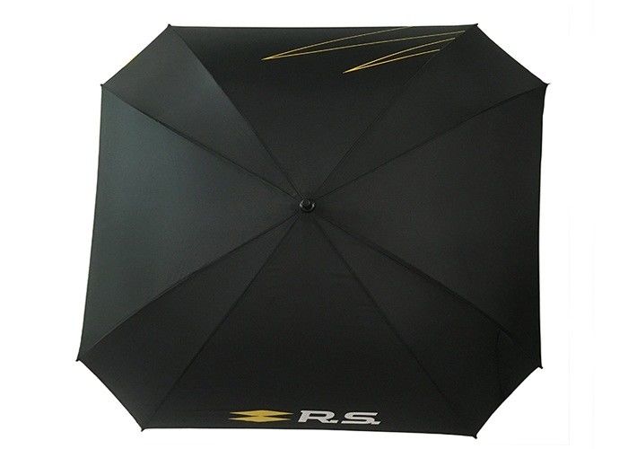 Μαύρη τυπωμένη γκολφ λαστιχένια λαβή πλευρών φίμπεργκλας μορφής ομπρελών τετραγωνική προμηθευτής